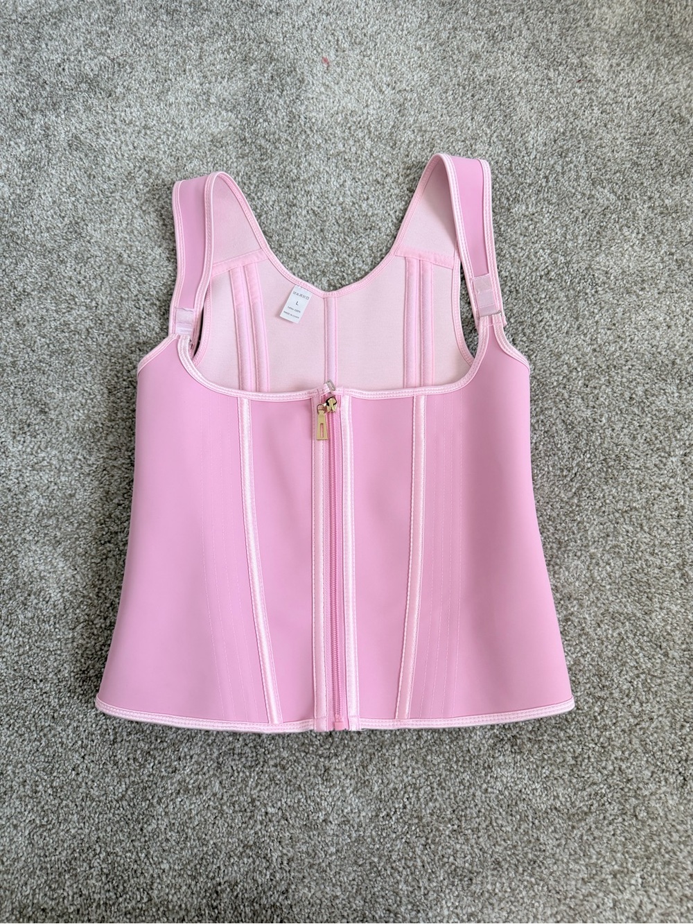 Pink Front-Zip Shapewear Tank
